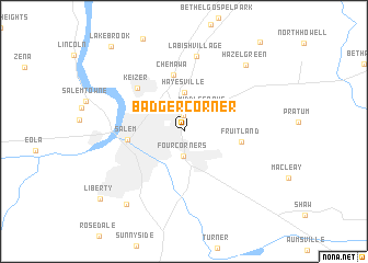 map of Badger Corner