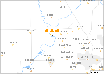 map of Badger