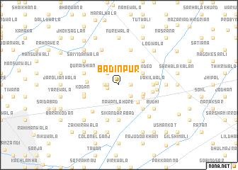 map of Badīnpur
