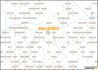 map of Badjanaké