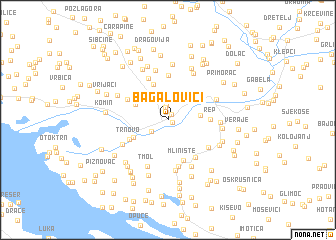 map of Bagalovići