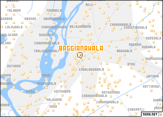 map of Baggīānāwāla