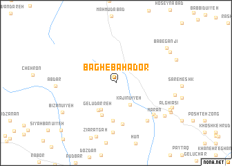 map of Bāgh-e Bahādor