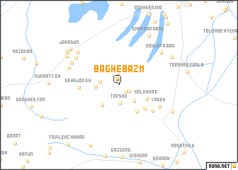 map of Bāgh-e Bazm