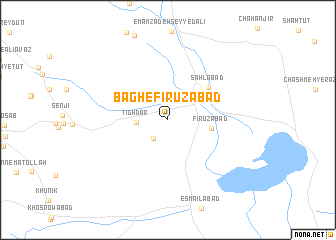 map of Bāgh-e Fīrūzābād