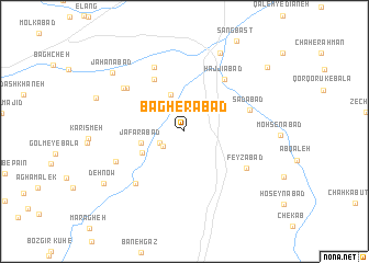 map of Bāgherābād