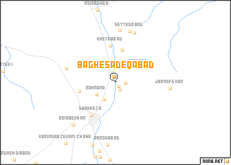 map of Bāgh-e Şādeqābād
