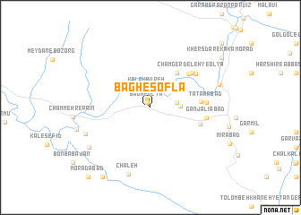 map of Bāgh-e Soflá