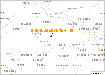 map of Bāghlūjeh-ye Mehtar