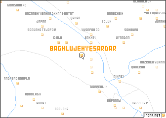 map of Bāghlūjeh-ye Sardār