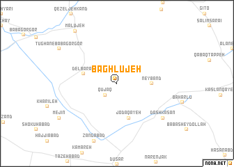 map of Bāghlūjeh