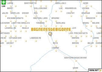 map of Bagnères-de-Bigorre