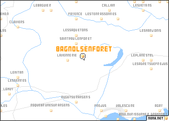 map of Bagnols-en-Forêt