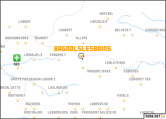map of Bagnols-les-Bains