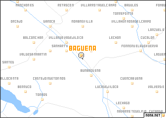 map of Báguena