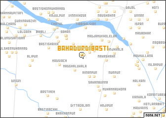 map of Bahādur di Basti