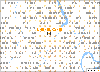 map of Bāhādursādi