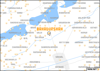 map of Bahādur Shāh