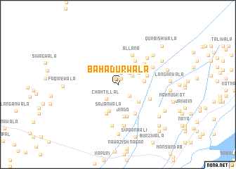map of Bahādurwāla