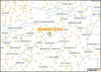 map of Bāhmān Zerin