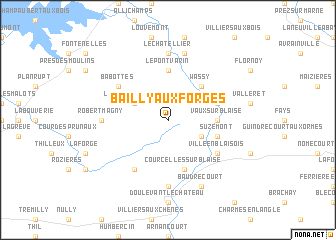 map of Bailly-aux-Forges