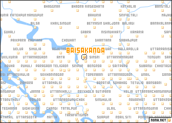 map of Bāisākānda