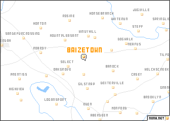 map of Baizetown