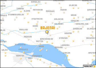 map of Bajėnai