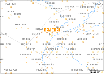 map of Bajėnai