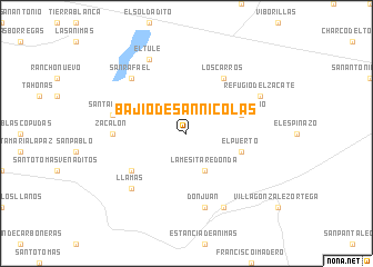 map of Bajío de San Nicolás