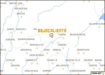 map of Bajo Caliente