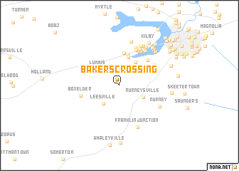 map of Bakers Crossing