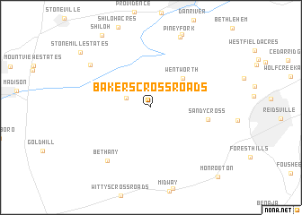 map of Bakers Crossroads