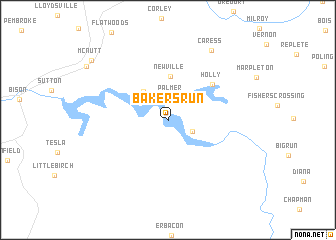 map of Bakers Run