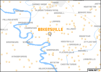 map of Bakersville