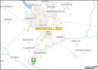 map of Baker Village