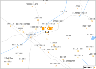 map of Baker