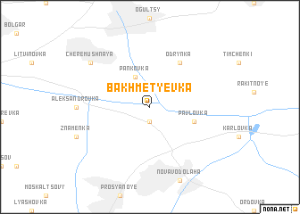 map of Bakhmetʼyevka