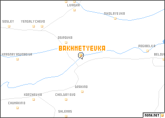 map of Bakhmet\