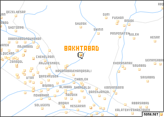 map of Bakhtābād