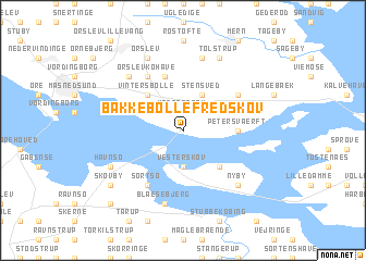 map of Bakkebølle Fredskov