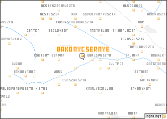 map of Bakonycsernye