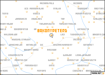 map of Bakonypéterd