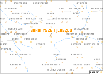 map of Bakonyszentlászló