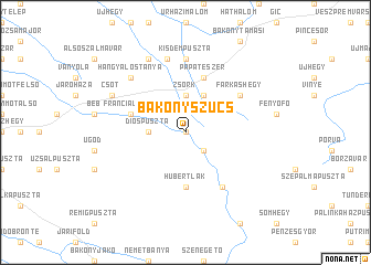 map of Bakonyszücs