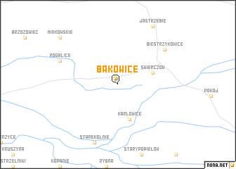 map of Bąkowice