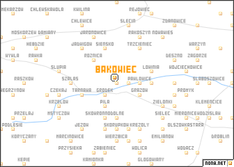 map of Bąkowiec