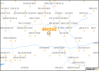 map of Bąkowo