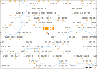 map of Bąków