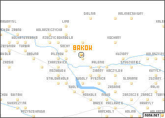 map of Bąków